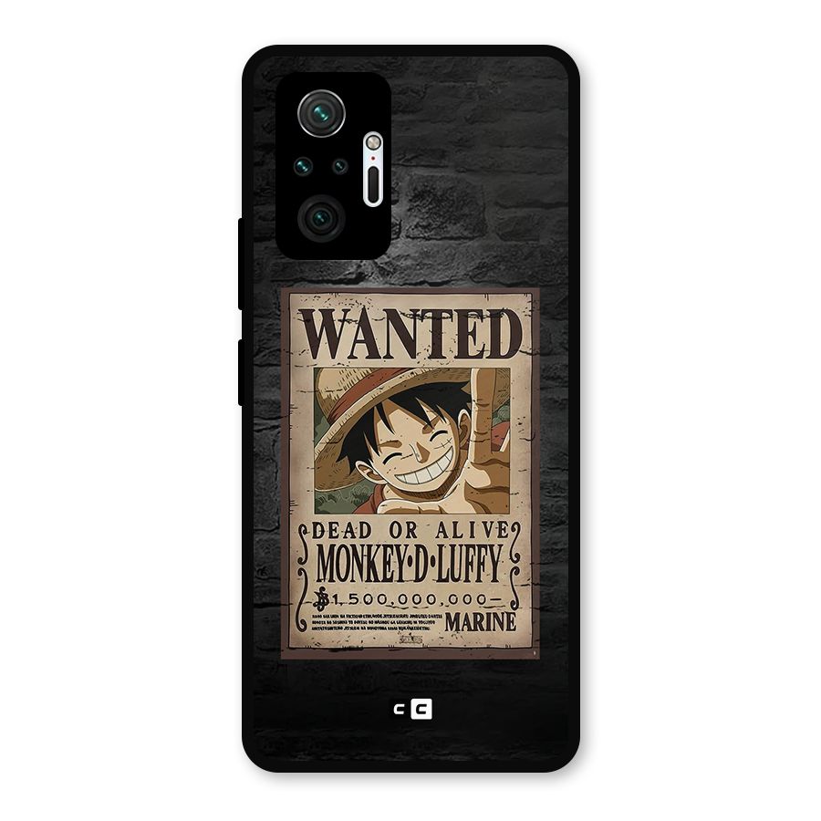 Luffy Wanted Metal Back Case for Redmi Note 10 Pro Max