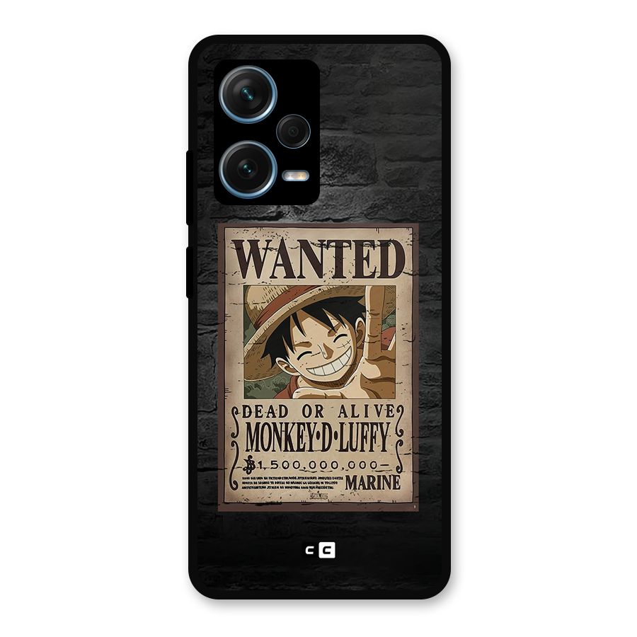 Luffy Wanted Metal Back Case for Redmi Note 12 Pro Plus 5G