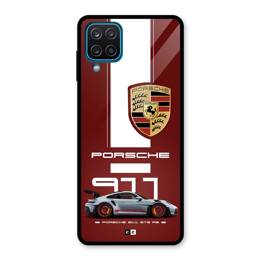 Luxe Supercar Glass Back Case for Galaxy A12