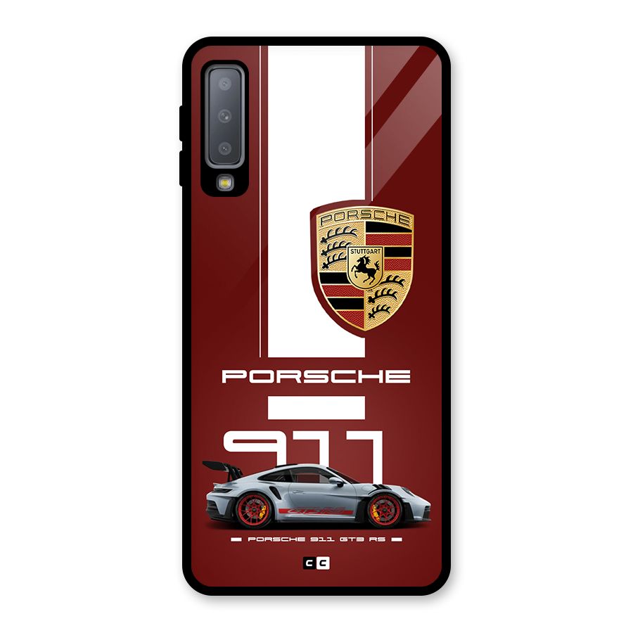 Luxe Supercar Glass Back Case for Galaxy A7 (2018)