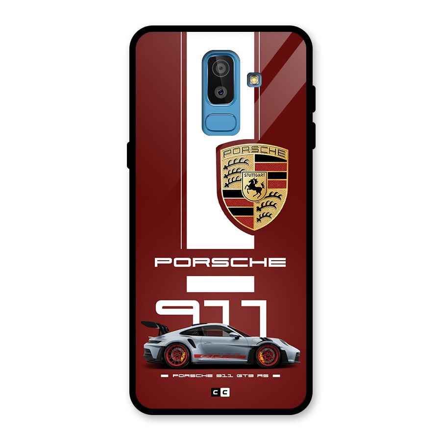 Luxe Supercar Glass Back Case for Galaxy J8