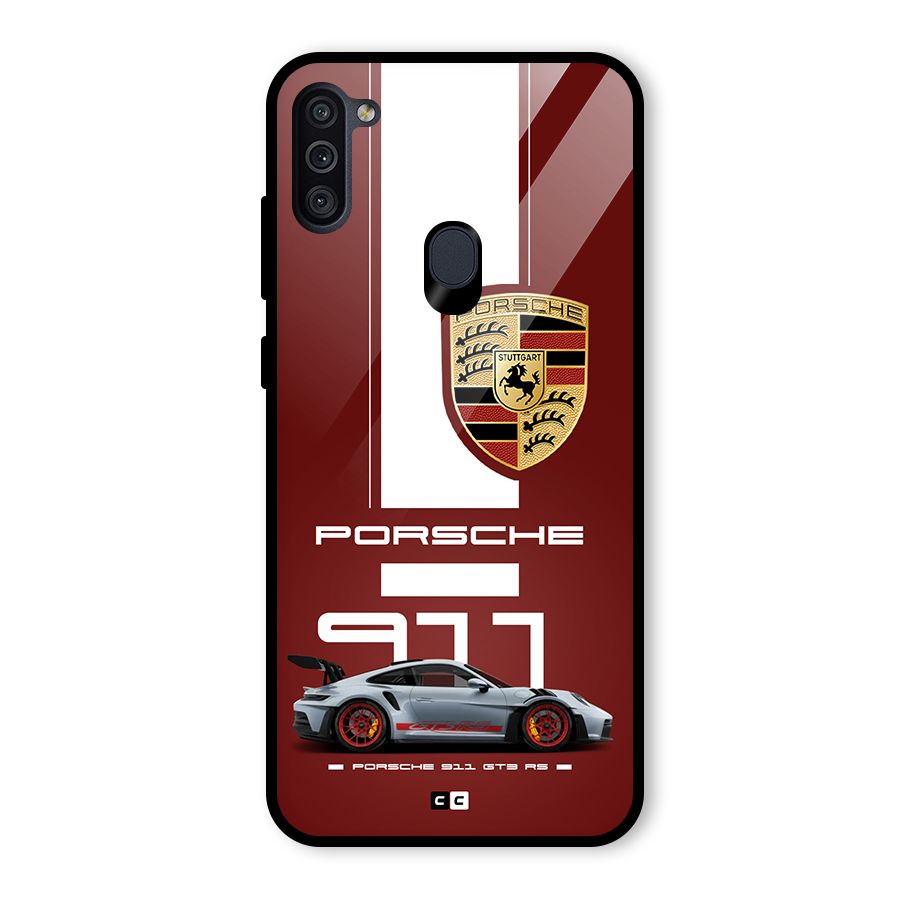 Luxe Supercar Glass Back Case for Galaxy M11