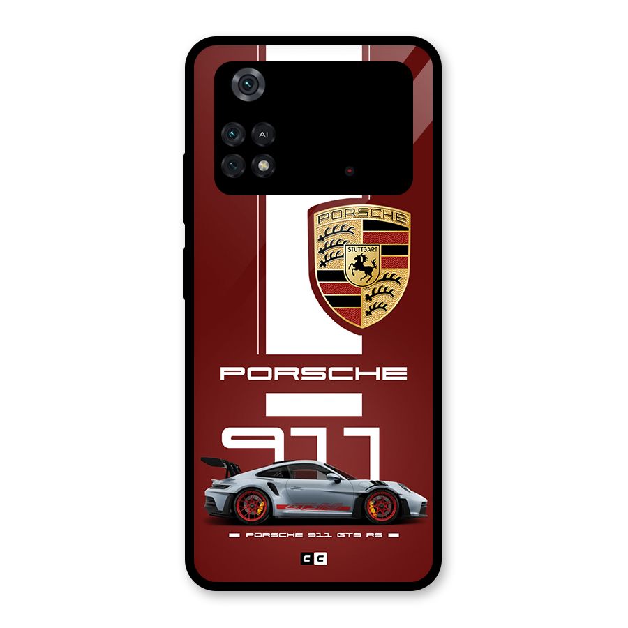 Luxe Supercar Glass Back Case for Poco M4 Pro 4G