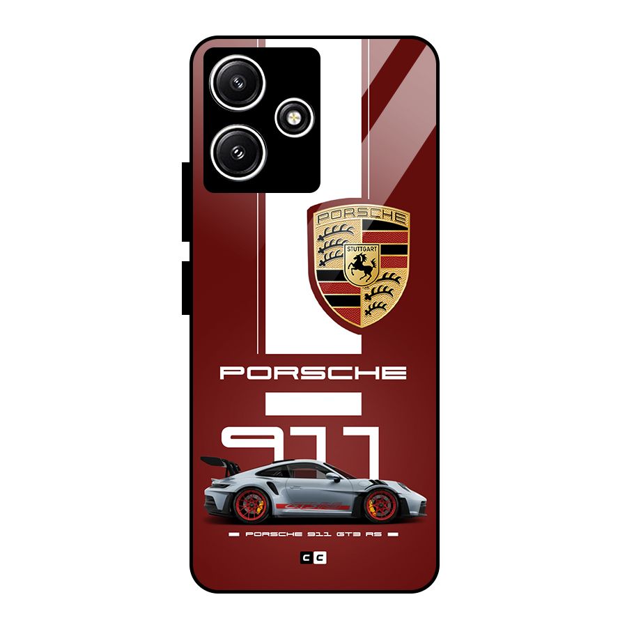 Luxe Supercar Glass Back Case for Poco M6 Pro