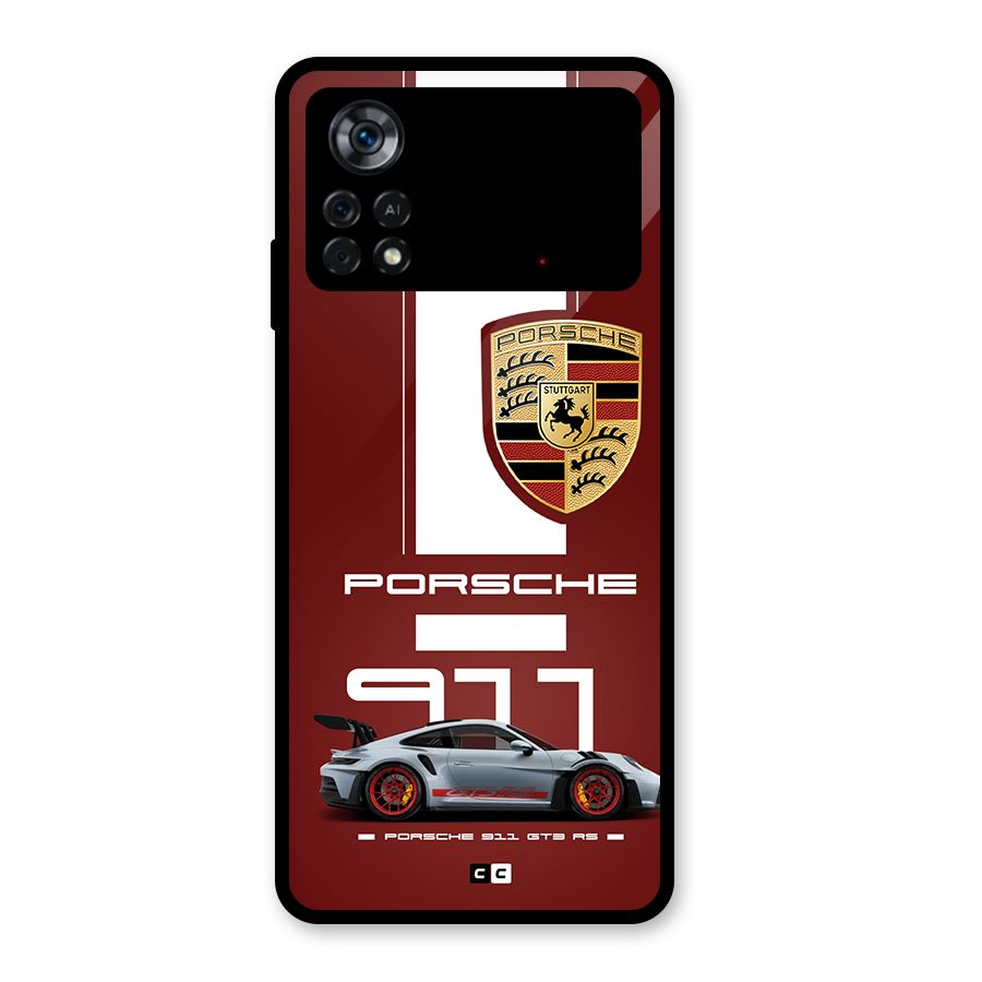 Luxe Supercar Glass Back Case for Poco X4 Pro 5G