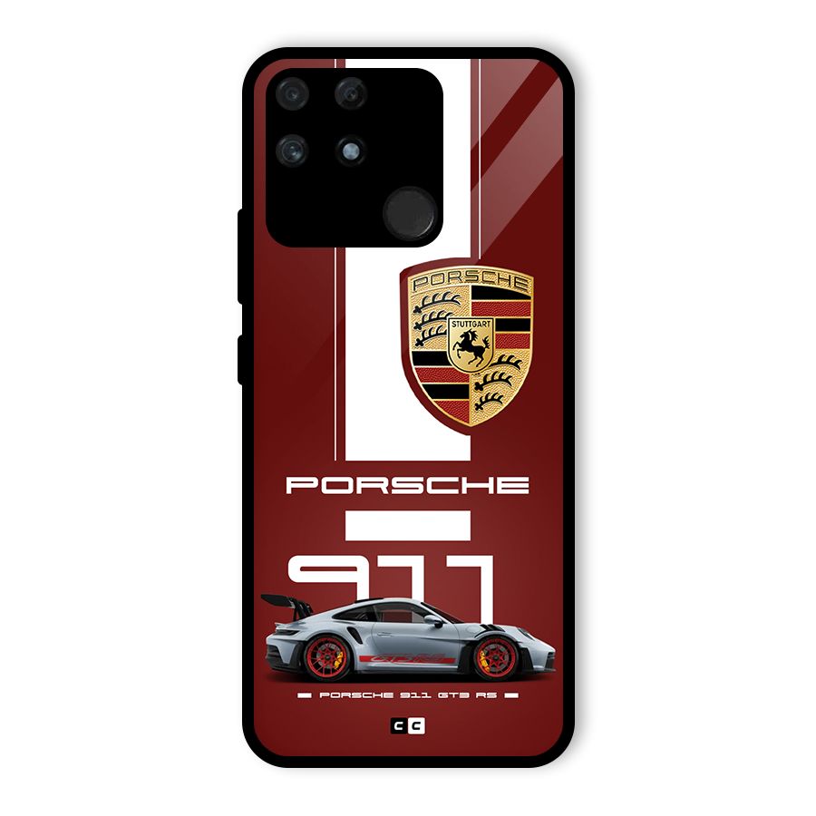Luxe Supercar Glass Back Case for Realme Narzo 50A