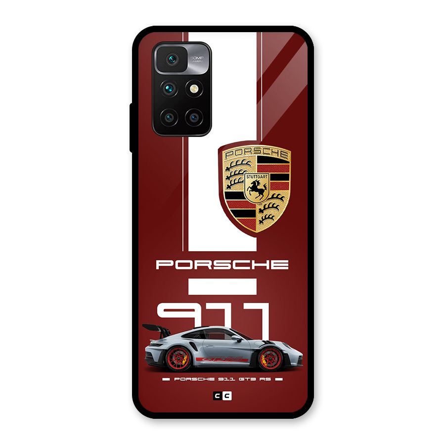 Luxe Supercar Glass Back Case for Redmi 10 Prime