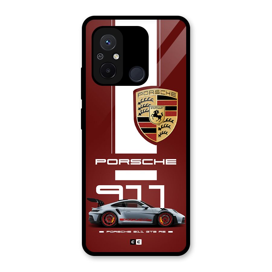 Luxe Supercar Glass Back Case for Redmi 12C