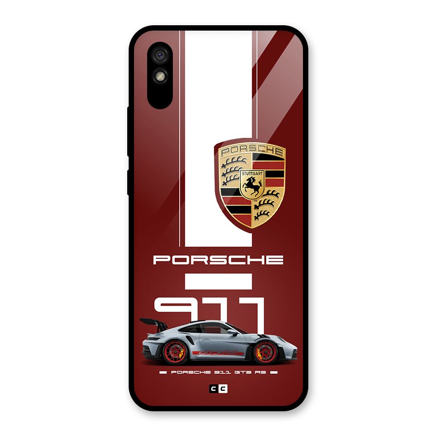 Luxe Supercar Glass Back Case for Redmi 9i