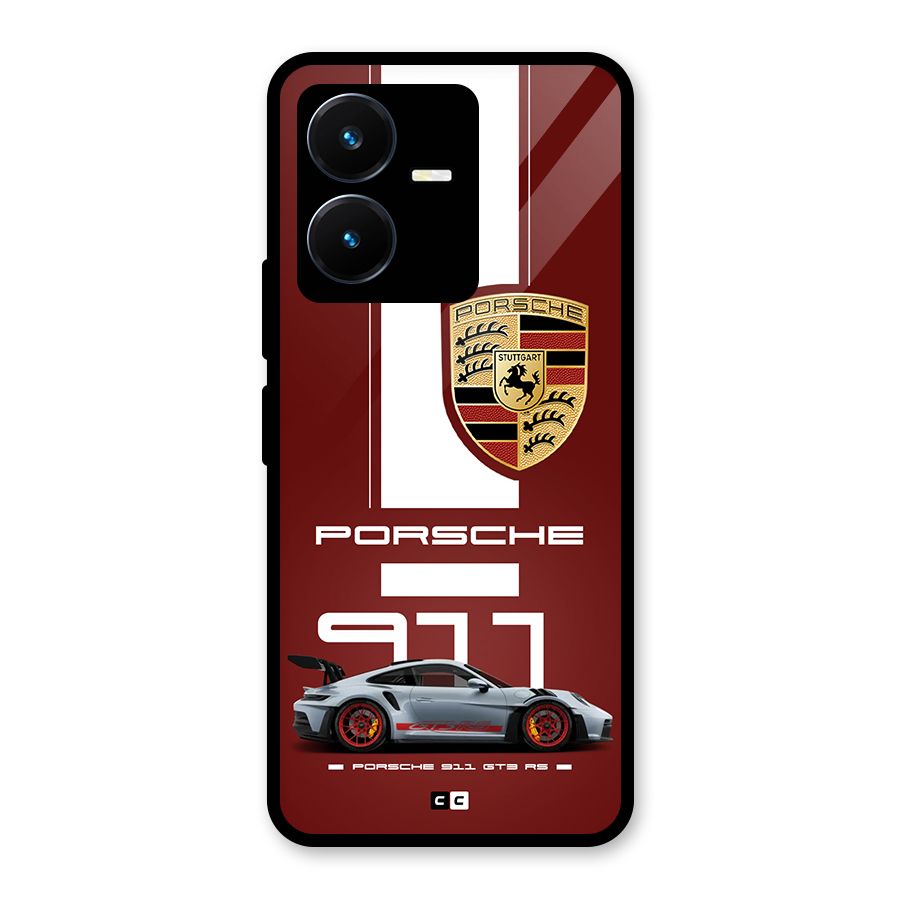 Luxe Supercar Glass Back Case for Vivo Y22s