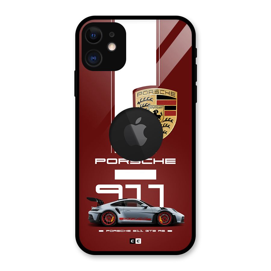 Luxe Supercar Glass Back Case for iPhone 11 Logo Cut