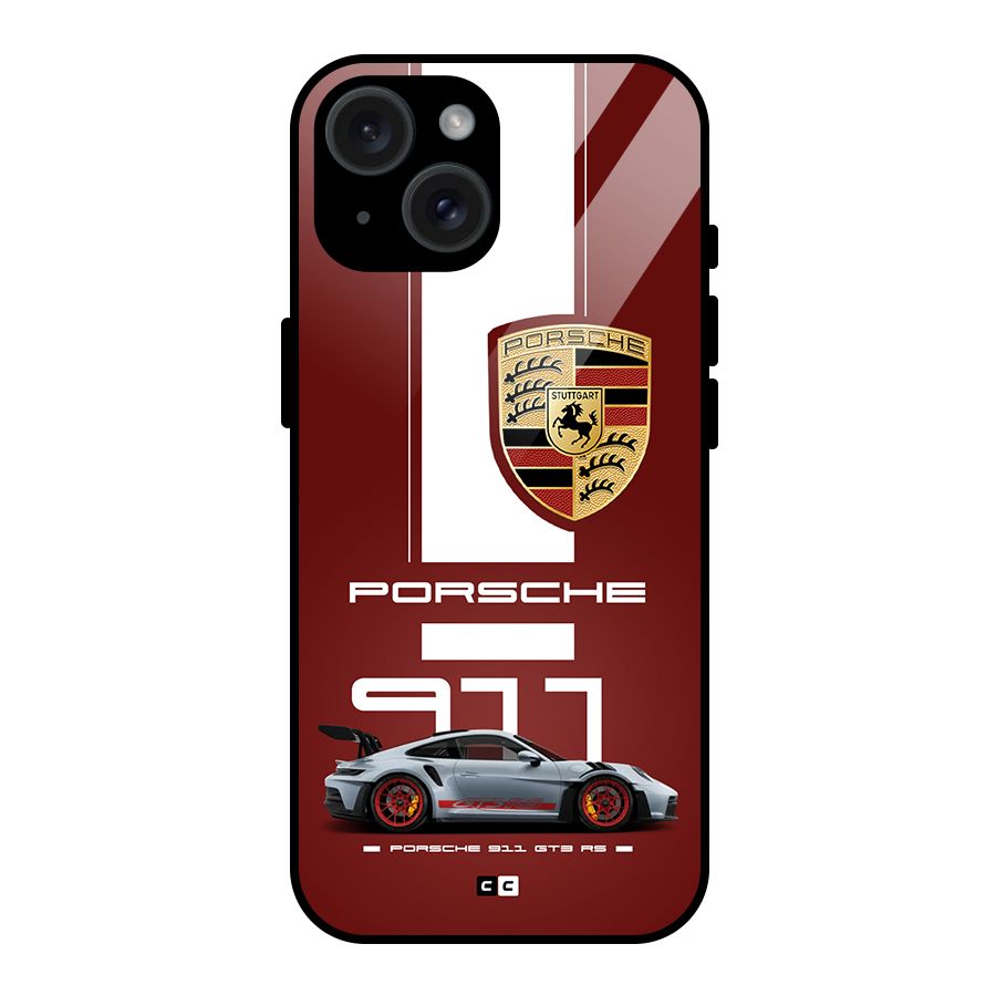 Luxe Supercar Glass Back Case for iPhone 15