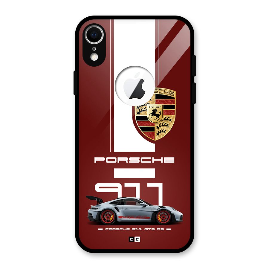Luxe Supercar Glass Back Case for iPhone XR Logo Cut