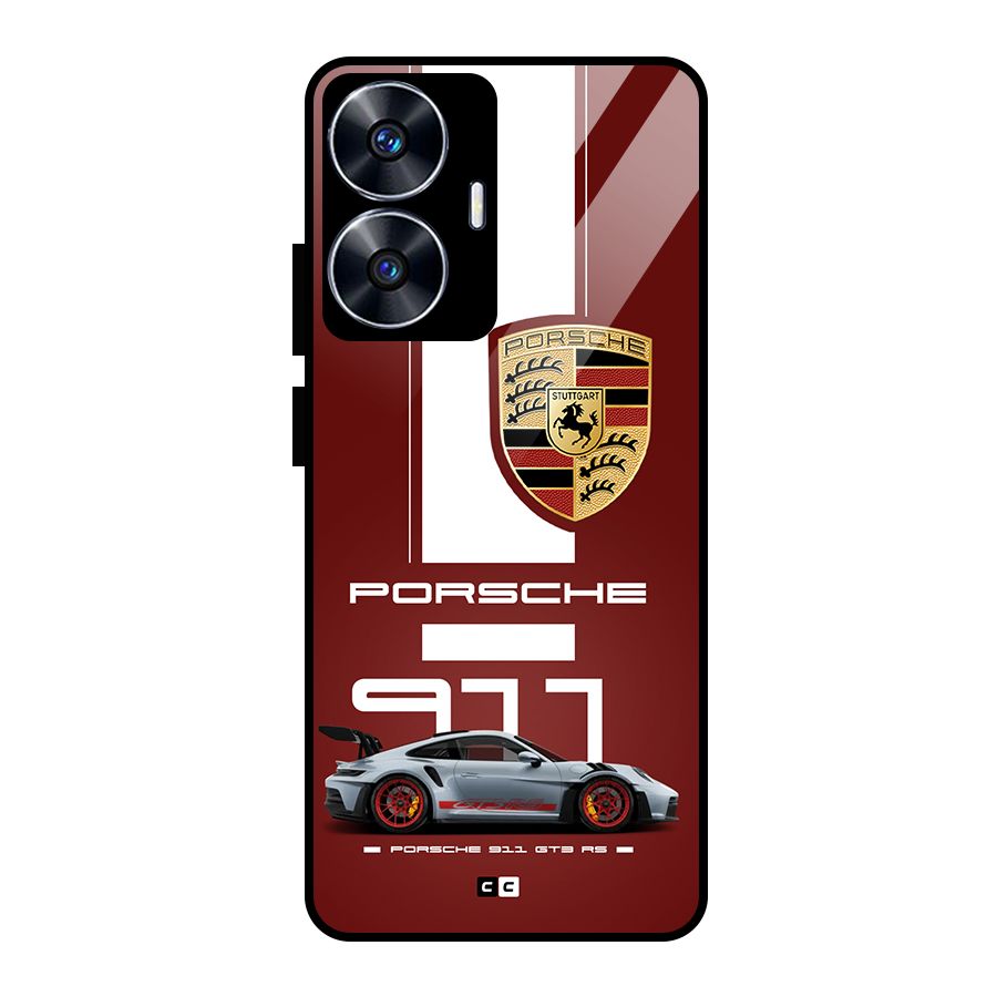 Luxe Supercar Glass Back Case for realme C55