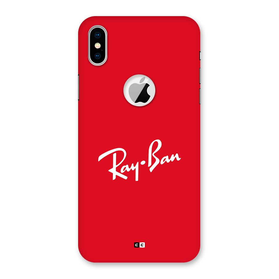 Luxury Red Back Case for iPhone X Logo Cut