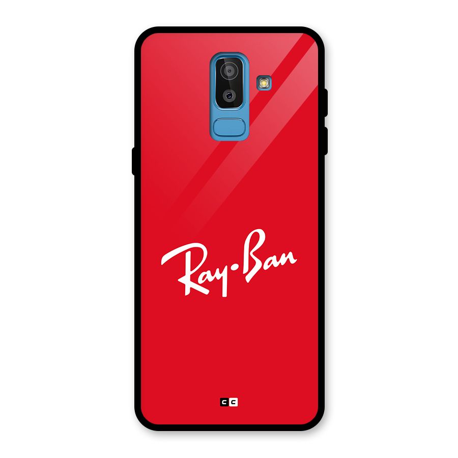 Luxury Red Glass Back Case for Galaxy J8