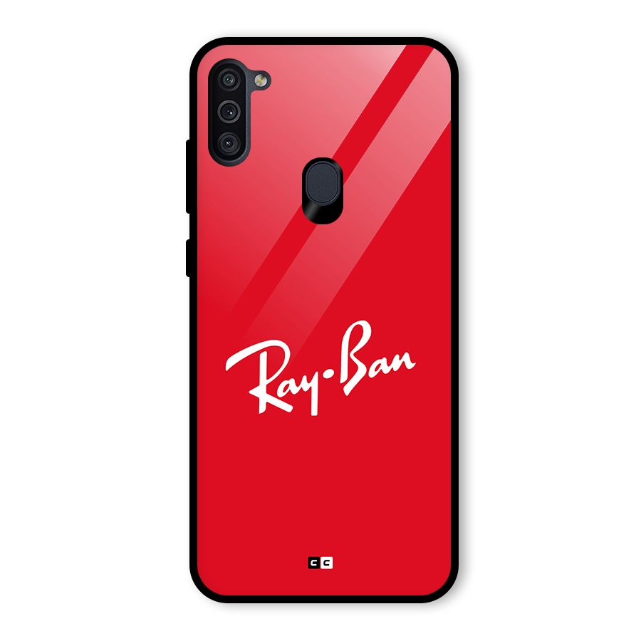 Luxury Red Glass Back Case for Galaxy M11