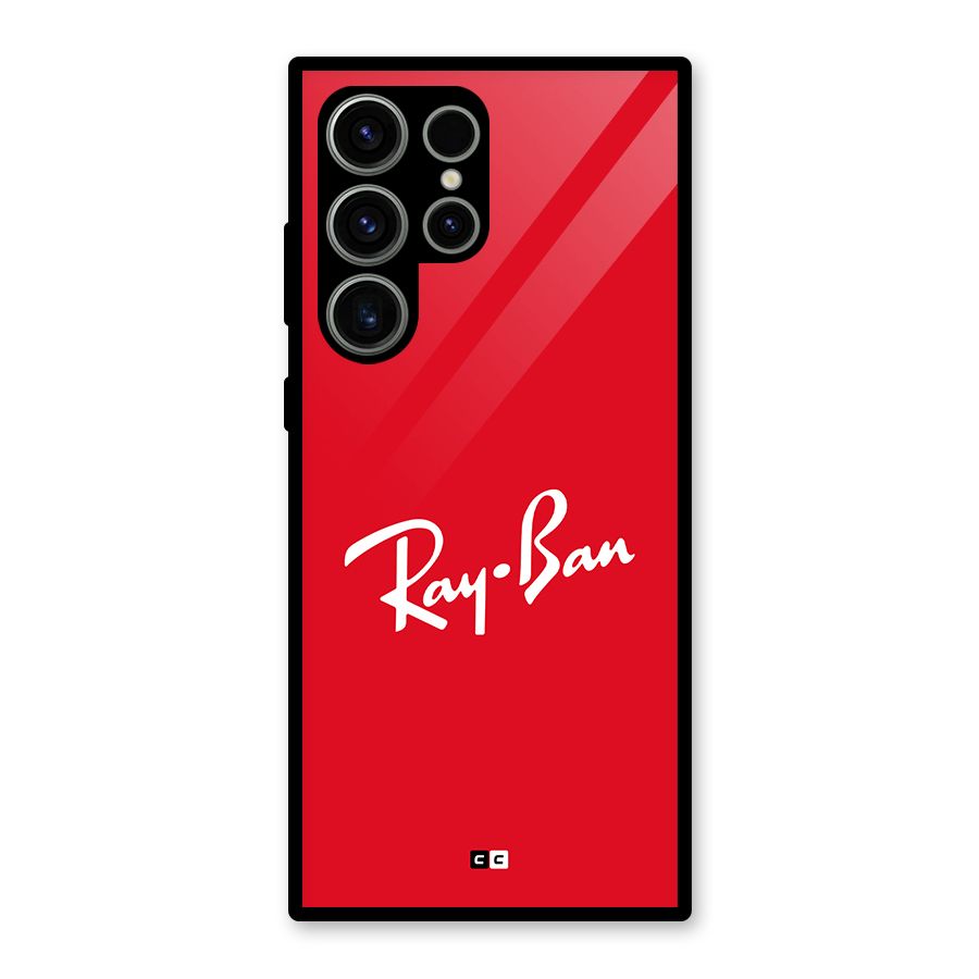 Luxury Red Glass Back Case for Galaxy S23 Ultra