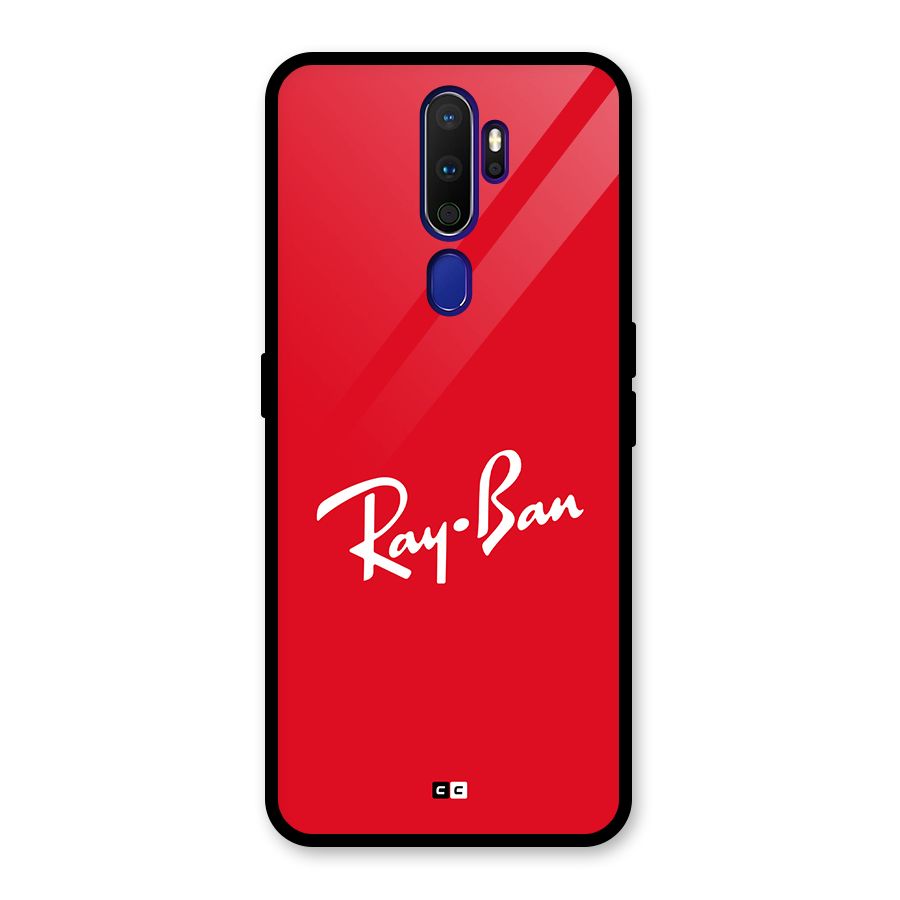 Luxury Red Glass Back Case for Oppo A9 (2020)