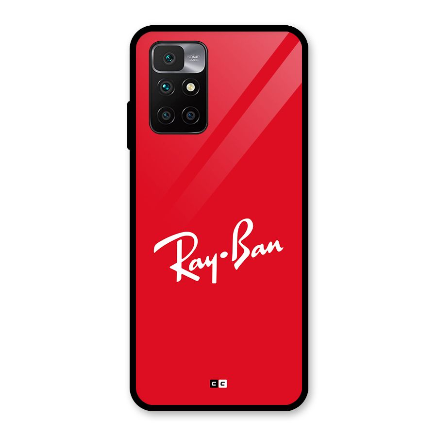 Luxury Red Glass Back Case for Redmi 10 Prime