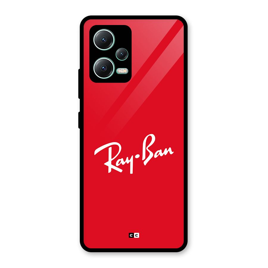 Luxury Red Glass Back Case for Redmi Note 12 5G