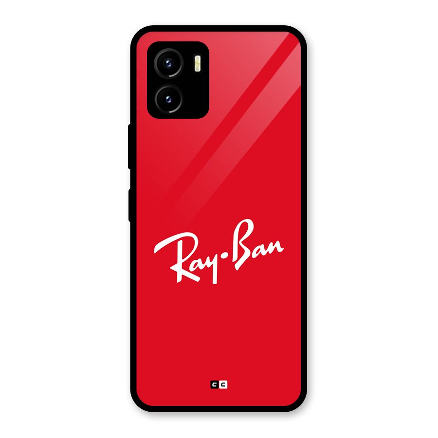 Luxury Red Glass Back Case for Vivo Y15s