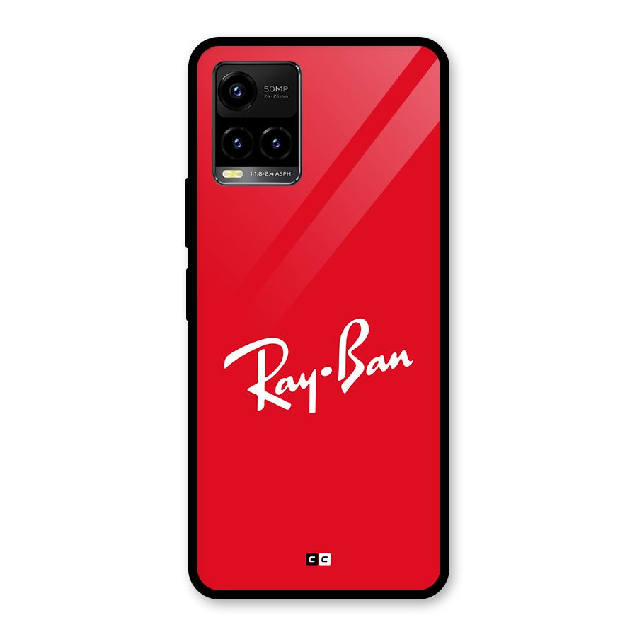 Luxury Red Glass Back Case for Vivo Y21G