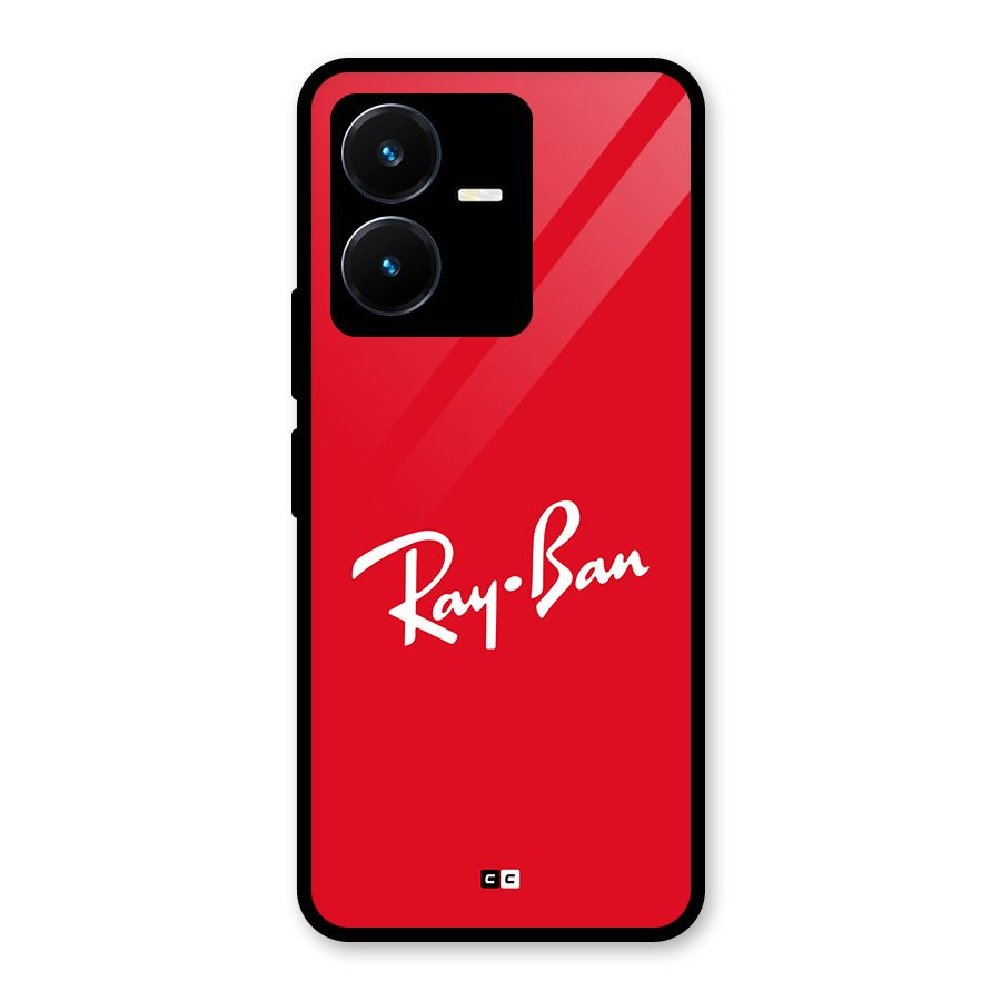 Luxury Red Glass Back Case for Vivo Y22
