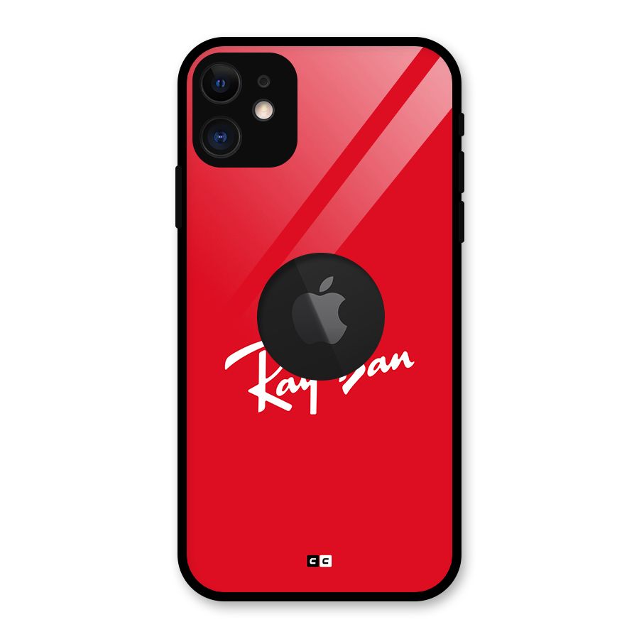 Luxury Red Glass Back Case for iPhone 11 Logo Cut