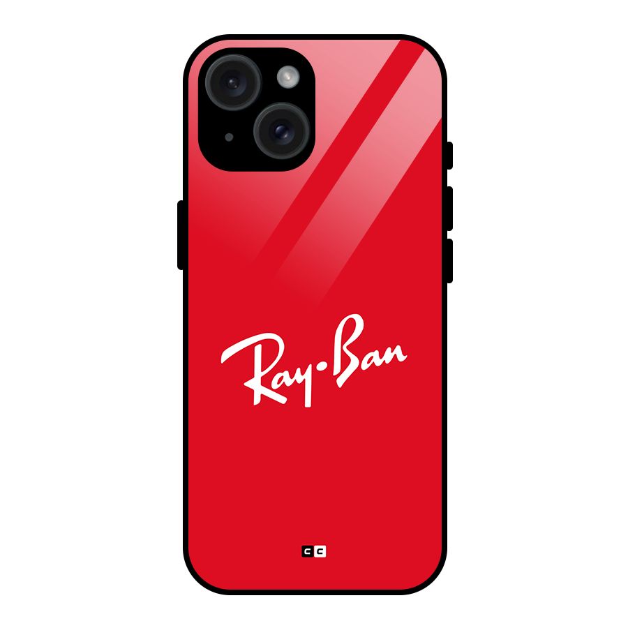 Luxury Red Glass Back Case for iPhone 15