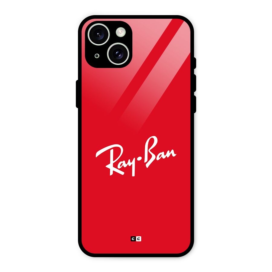 Luxury Red Glass Back Case for iPhone 15 Plus