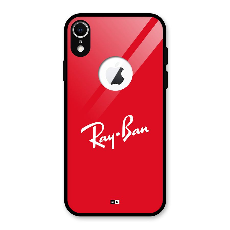 Luxury Red Glass Back Case for iPhone XR Logo Cut