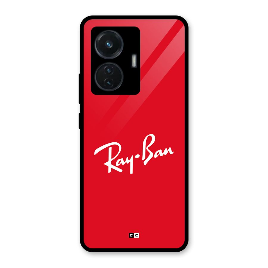 Luxury Red Glass Back Case for iQOO Z6 44W