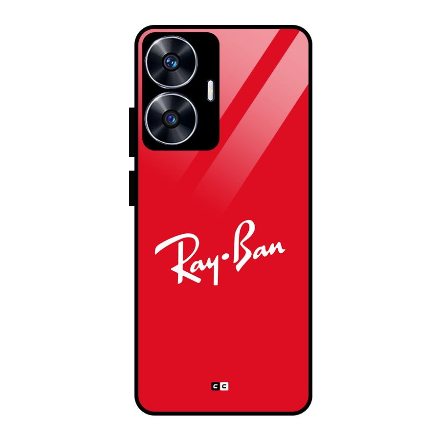 Luxury Red Glass Back Case for realme C55
