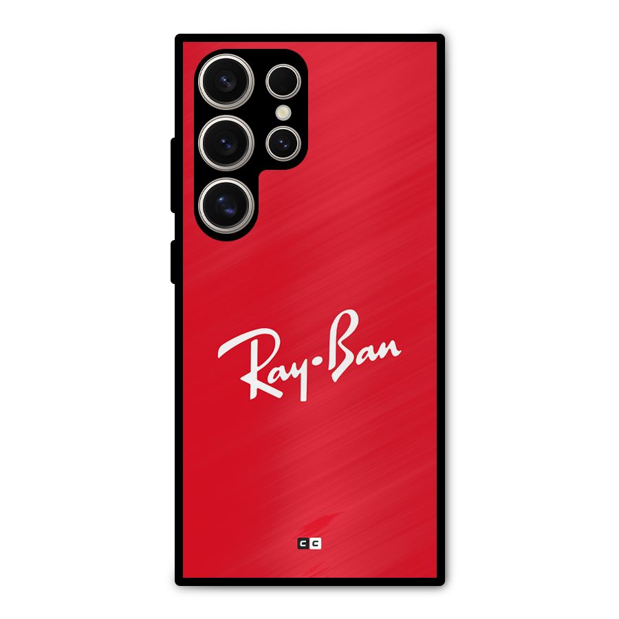 Luxury Red Metal Back Case for Galaxy S24 Ultra
