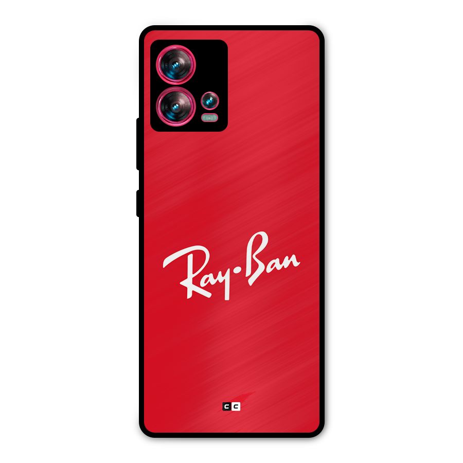 Luxury Red Metal Back Case for Motorola Edge 30 Fusion