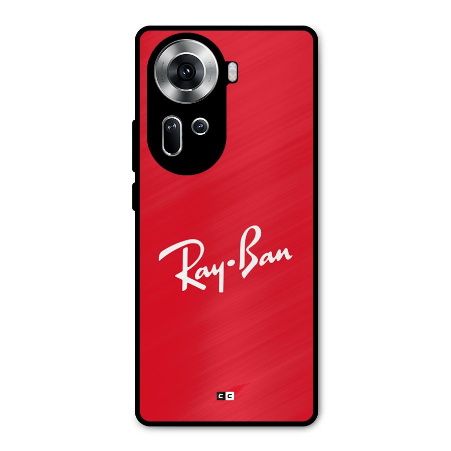 Luxury Red Metal Back Case for Oppo Reno11 5G