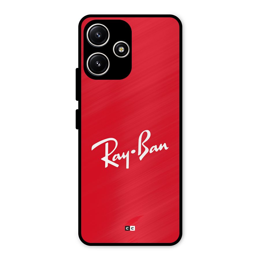 Luxury Red Metal Back Case for Poco M6 Pro