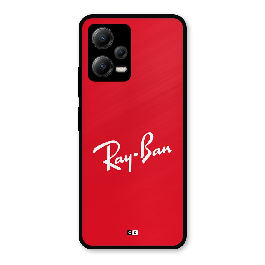 Luxury Red Metal Back Case for Redmi Note 12 5G
