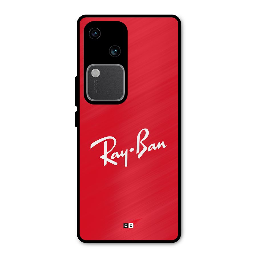 Luxury Red Metal Back Case for Vivo V30 Pro