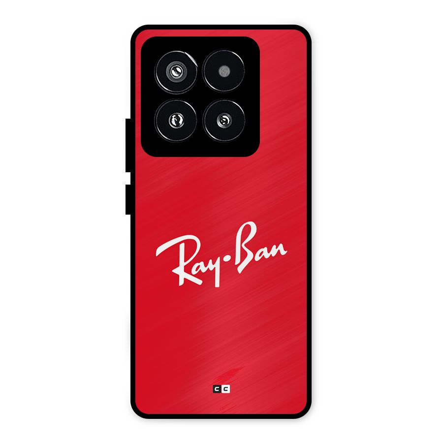 Luxury Red Metal Back Case for Xiaomi 14 Pro