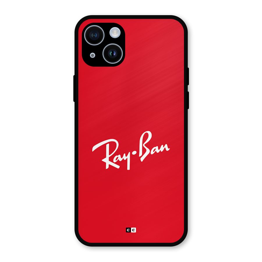 Luxury Red Metal Back Case for iPhone 14