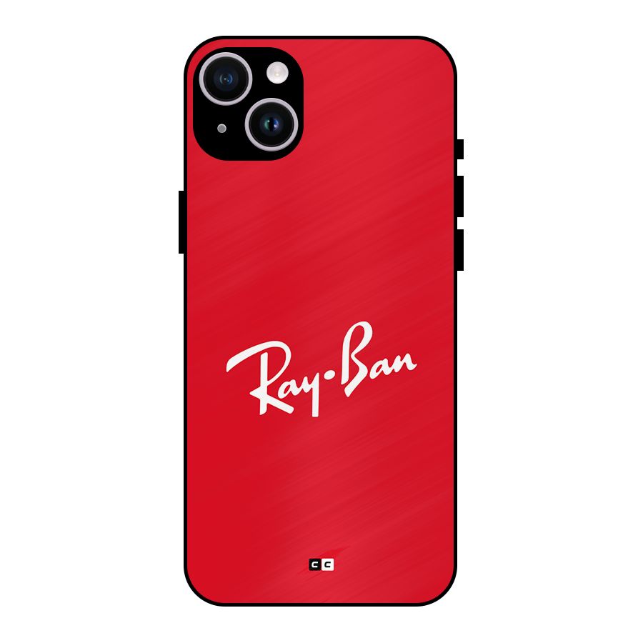 Luxury Red Metal Back Case for iPhone 14 Plus