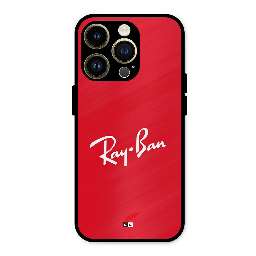 Luxury Red Metal Back Case for iPhone 14 Pro