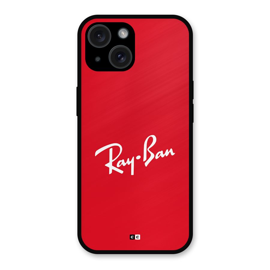 Luxury Red Metal Back Case for iPhone 15