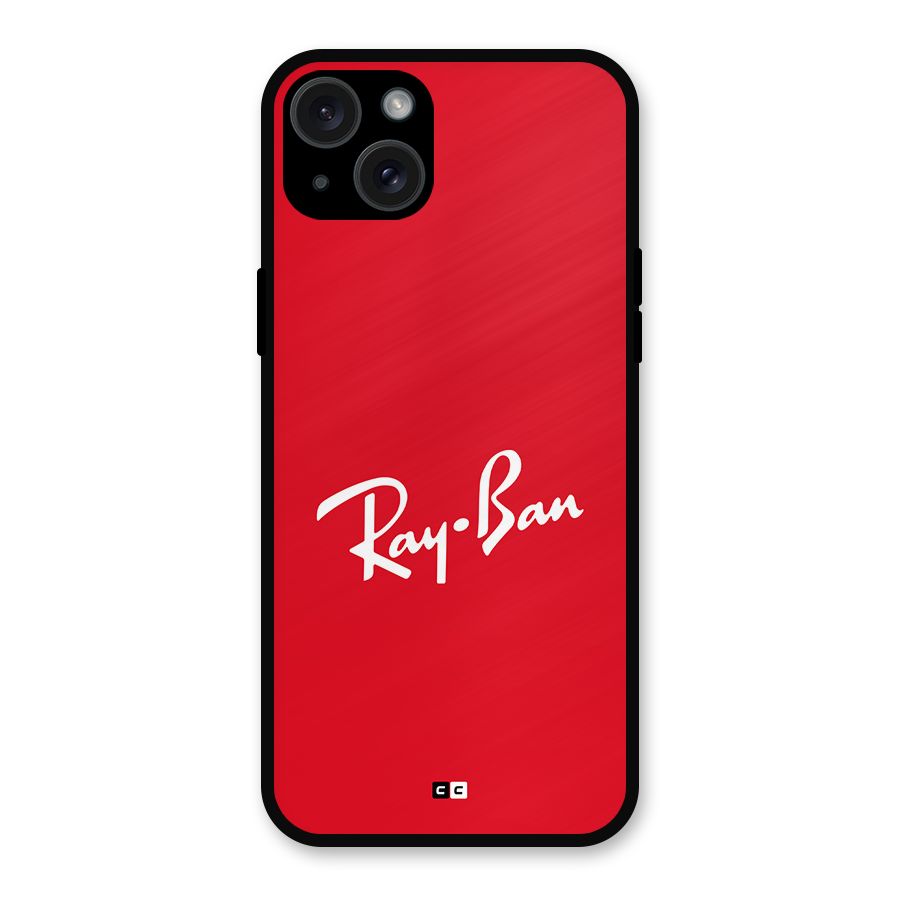 Luxury Red Metal Back Case for iPhone 15 Plus