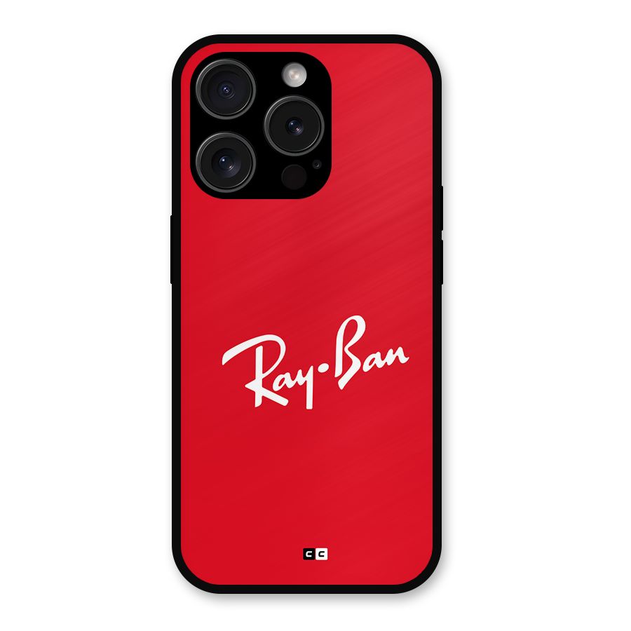 Luxury Red Metal Back Case for iPhone 15 Pro