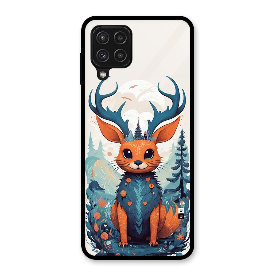Magestic Animal Glass Back Case for Galaxy A22 4G