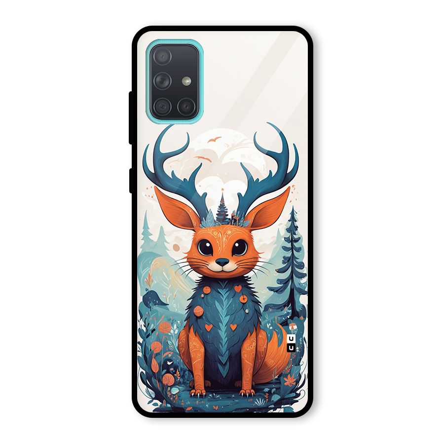 Magestic Animal Glass Back Case for Galaxy A71