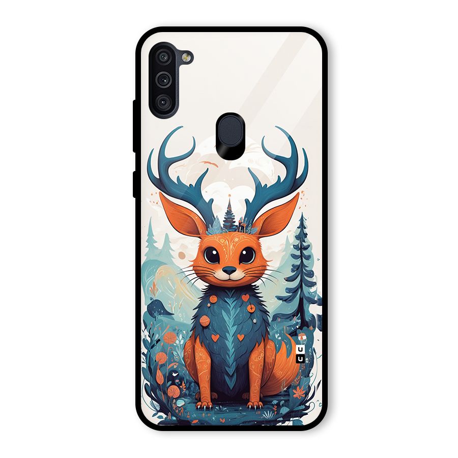 Magestic Animal Glass Back Case for Galaxy M11